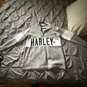 Harley-Davidson Gray and White Sweatshirt